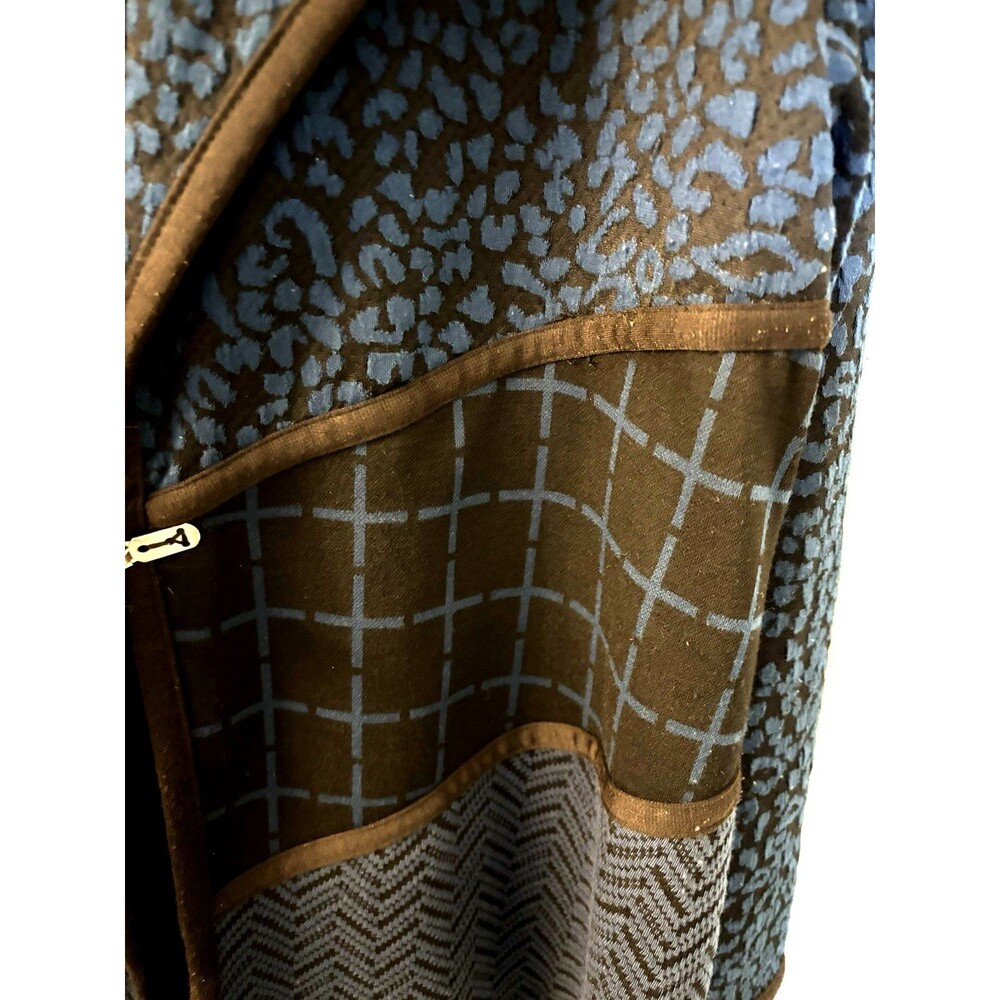 NY Collection Blue And Black Blazer Jacket Size L - Picture 7 of 9